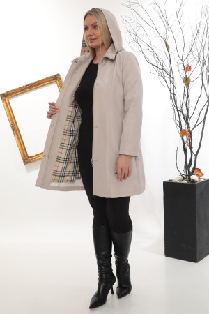 copy of copy of Trençkot Kısa Spatlı Kapüşonlu