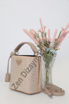 DMC Taşlı Kova Çanta - Bej