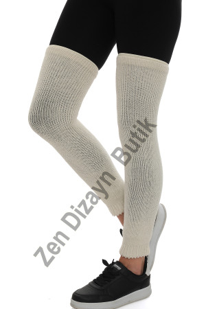 Sabit Beden Örme Yün Dizlik