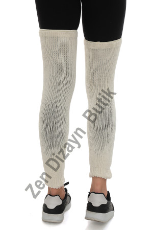 Sabit Beden Örme Yün Dizlik