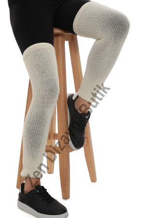 Sabit Beden Örme Yün Dizlik