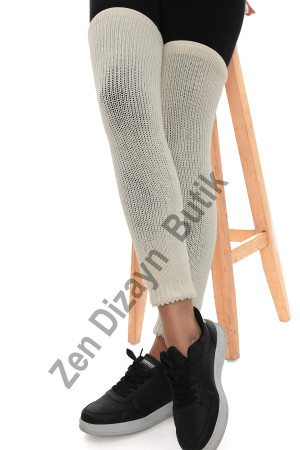 Sabit Beden Örme Yün Dizlik